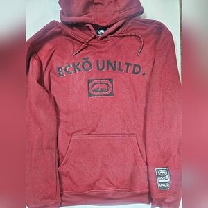 Ecko Hoodie Sweatshirt‎ Mens Large Red Black Graphic Millenial Throwback Y2K
